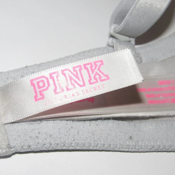 VICTORIA’S SECRET PINK Wear Everywhere Push-Up Gray Bra Size 38DD - Picture 5 of 6